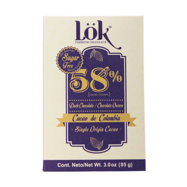 BARRA DE CHOCOLATE LOK 58% 85G S/AZU
